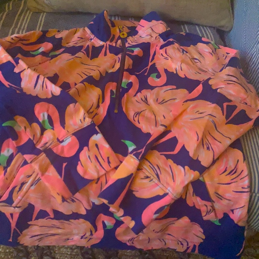 Lily Pulitzer flamingo half zip